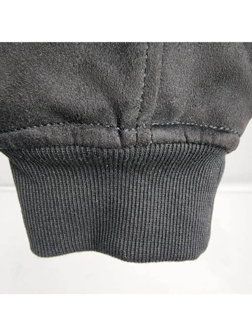 True Religion Jacket Mens Small Jet Black Arch Suede Bomber NWT